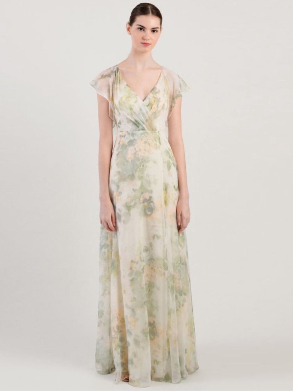 Jenny Yoo Alanna Floral Chiffon Gown Size 16